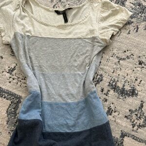 BCBGMaxAzria Women's Colorblock Top - Cream, Gray, Blue